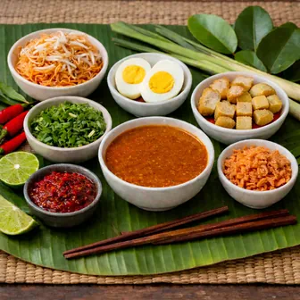 Kate's Mee Siam served with Gravy & Topping