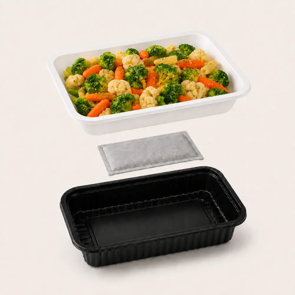 Self-Heating Tray with One Heat Pad