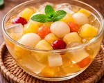 Chilled Aiyu Jelly w Lychee & Fruit Cocktail