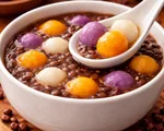 Sweet Potato & Taro Tangyuan in Red Bean Soup
